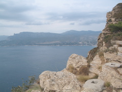 cliffs above Cassis from the Route des Crêtes - west