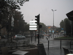 pouring rain in Aix-en-Provence