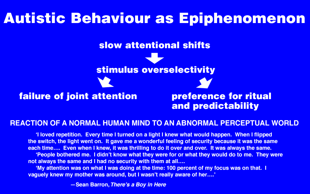 autistic behaviour as epiphenomenon