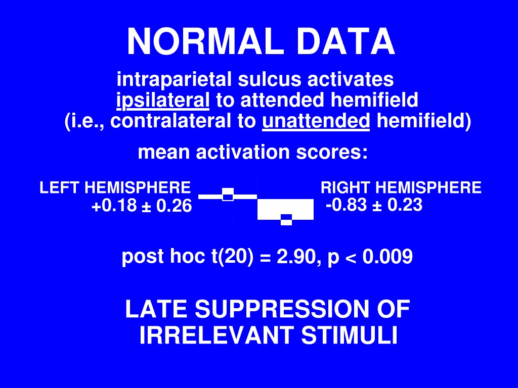 fMRI results: normal subjects, intraparietal