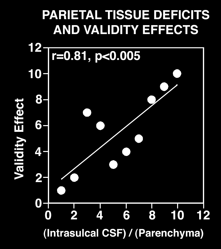 impairment correlates with parietal tissue deficit